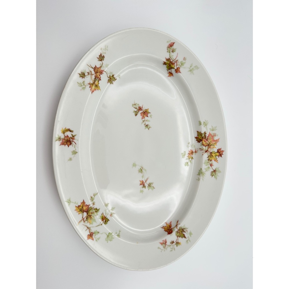 Haviland France Limoges Autumn Leaf Oval Serving Platter 14 Inch Vintage China